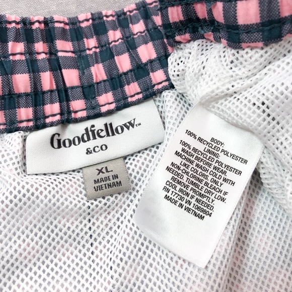 6" Pink Blue Gingham Swim Trunk M XL XXL - Picture 7 of 8